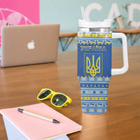 Ukraine Christmas Tumbler With Handle Ded Moroz And Snegurochka - Wonder Print Shop