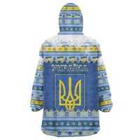Ukraine Christmas Wearable Blanket Hoodie Ded Moroz And Snegurochka - Wonder Print Shop
