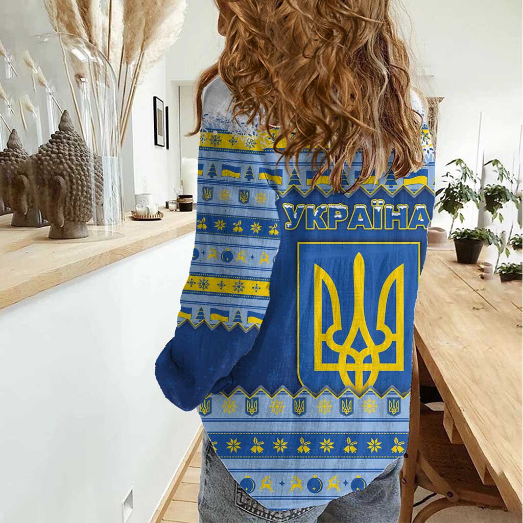 Ukraine Christmas Women Casual Shirt Ded Moroz And Snegurochka - Wonder Print Shop