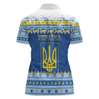Ukraine Christmas Women Polo Shirt Ded Moroz And Snegurochka - Wonder Print Shop