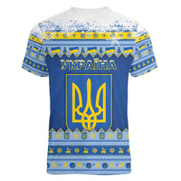 Ukraine Christmas Women V-Neck T-Shirt Ded Moroz And Snegurochka - Wonder Print Shop