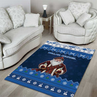 Scotland Christmas Area Rug Scottish Santa Claus - Wonder Print Shop