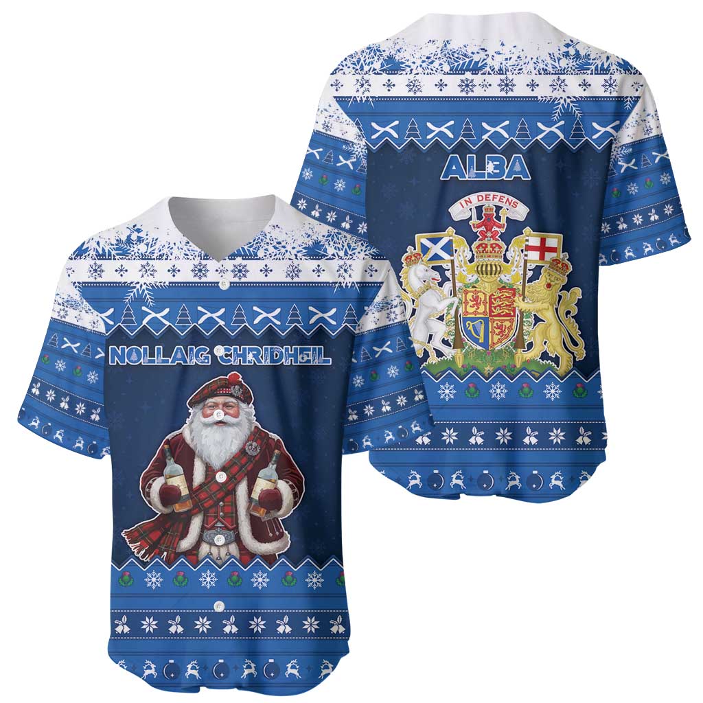 Scotland Christmas Baseball Jersey Scottish Santa Claus - Wonder Print Shop