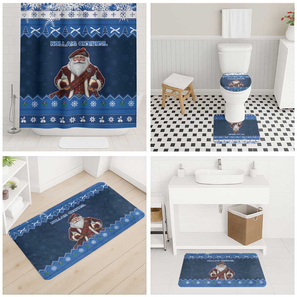 Scotland Christmas Bathroom Set Scottish Santa Claus - Wonder Print Shop