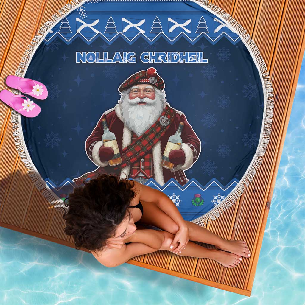 Scotland Christmas Beach Blanket Scottish Santa Claus - Wonder Print Shop