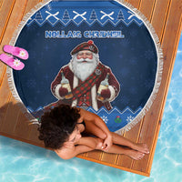 Scotland Christmas Beach Blanket Scottish Santa Claus - Wonder Print Shop