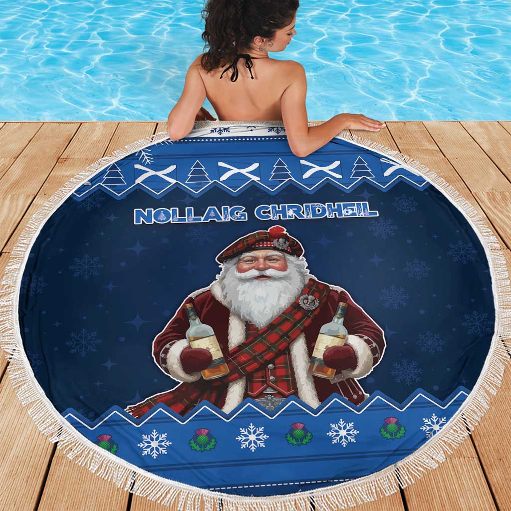 Scotland Christmas Beach Blanket Scottish Santa Claus - Wonder Print Shop