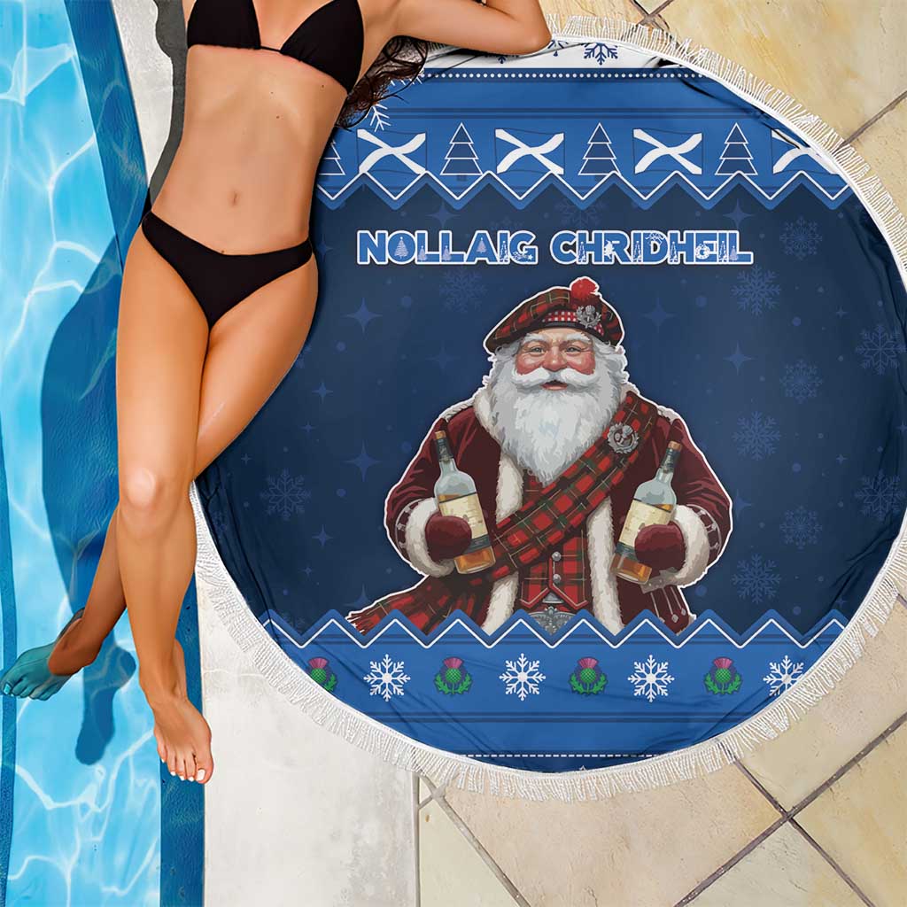 Scotland Christmas Beach Blanket Scottish Santa Claus - Wonder Print Shop