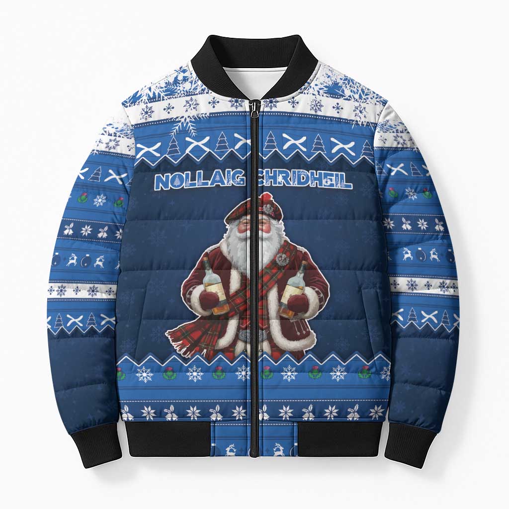 Scotland Christmas Bomber Puffer Jacket Scottish Santa Claus - Wonder Print Shop