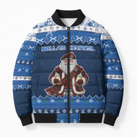 Scotland Christmas Bomber Puffer Jacket Scottish Santa Claus - Wonder Print Shop