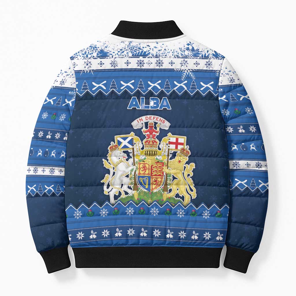 Scotland Christmas Bomber Puffer Jacket Scottish Santa Claus - Wonder Print Shop