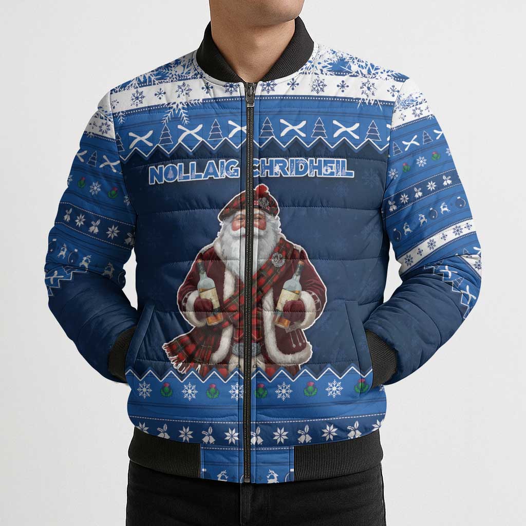 Scotland Christmas Bomber Puffer Jacket Scottish Santa Claus - Wonder Print Shop