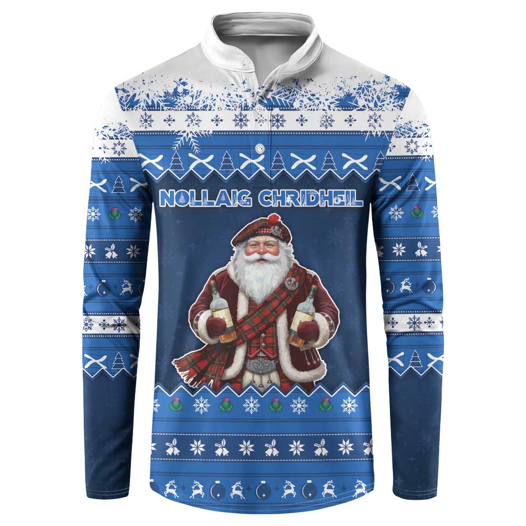 Scotland Christmas Button Sweatshirt Scottish Santa Claus - Wonder Print Shop