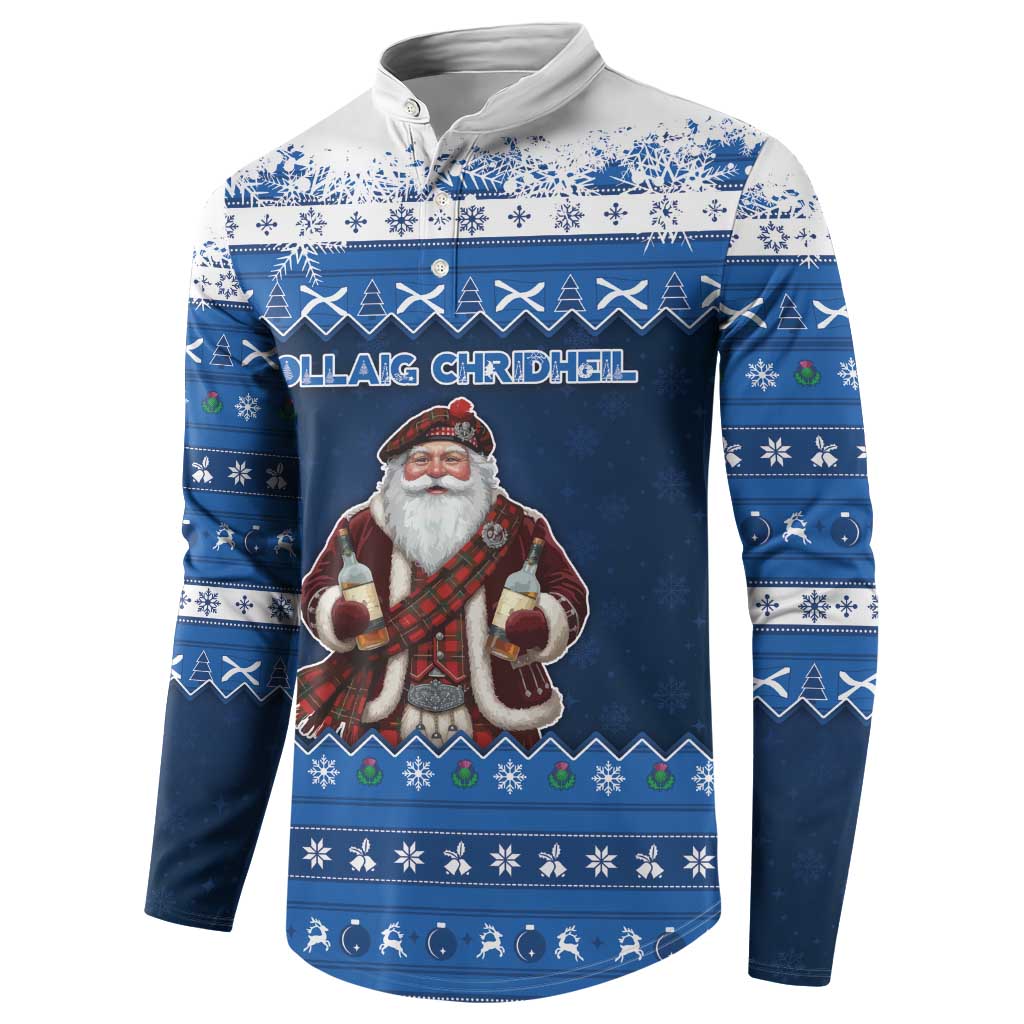 Scotland Christmas Button Sweatshirt Scottish Santa Claus - Wonder Print Shop