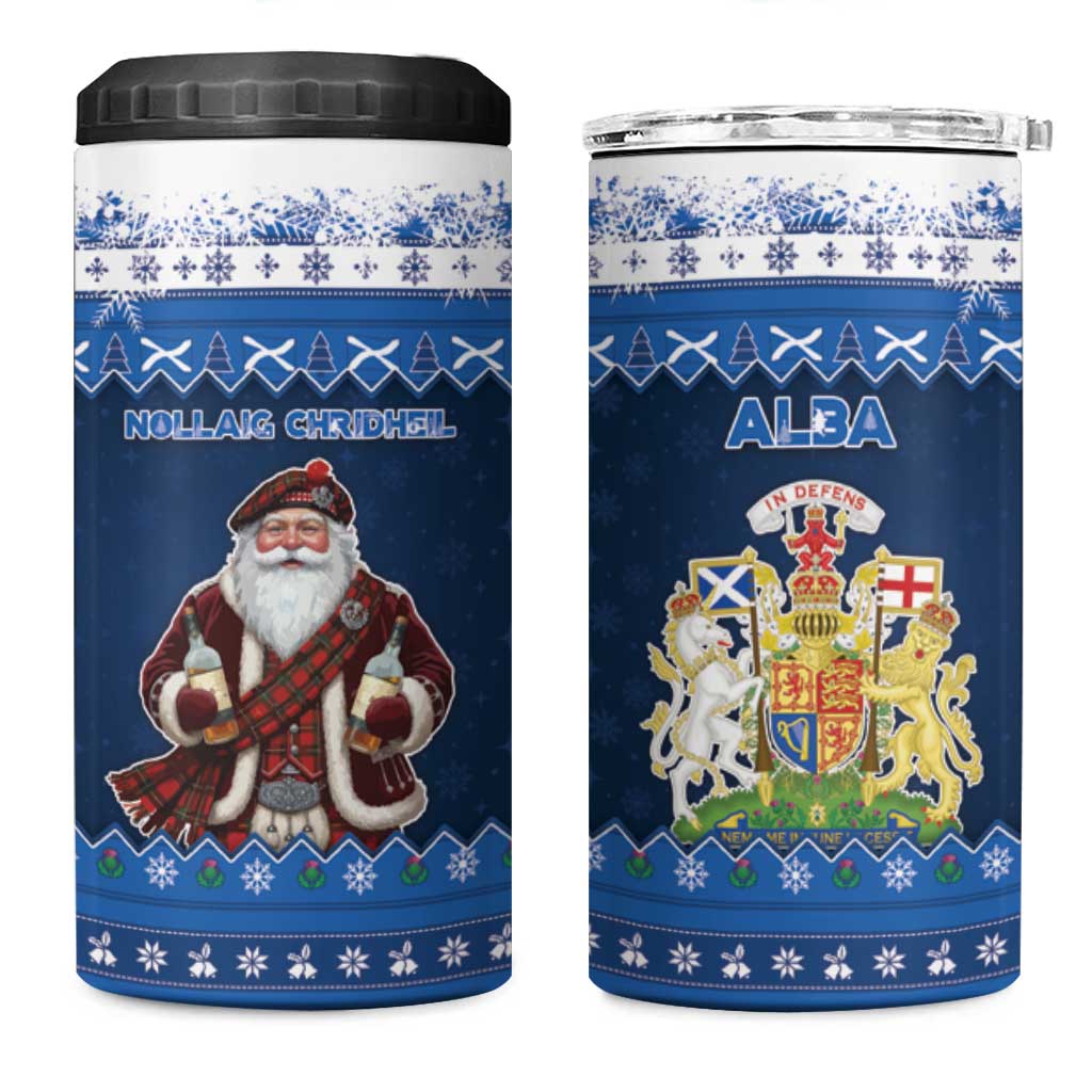 Scotland Christmas 4 in 1 Can Cooler Tumbler Scottish Santa Claus - Wonder Print Shop