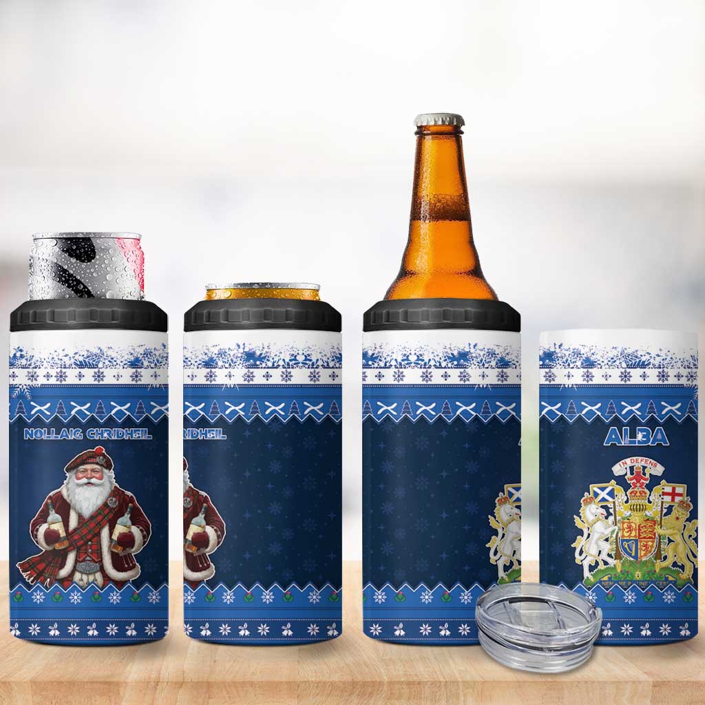 Scotland Christmas 4 in 1 Can Cooler Tumbler Scottish Santa Claus - Wonder Print Shop
