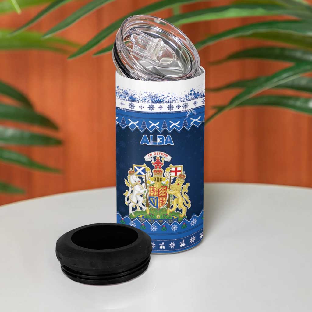 Scotland Christmas 4 in 1 Can Cooler Tumbler Scottish Santa Claus - Wonder Print Shop