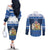 Scotland Christmas Couples Matching Off The Shoulder Long Sleeve Dress and Long Sleeve Button Shirt Scottish Santa Claus - Wonder Print Shop
