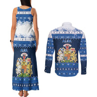 Scotland Christmas Couples Matching Tank Maxi Dress and Long Sleeve Button Shirt Scottish Santa Claus - Wonder Print Shop