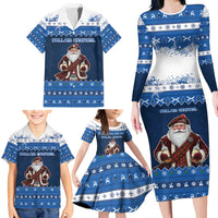 Scotland Christmas Family Matching Long Sleeve Bodycon Dress and Hawaiian Shirt Scottish Santa Claus - Wonder Print Shop
