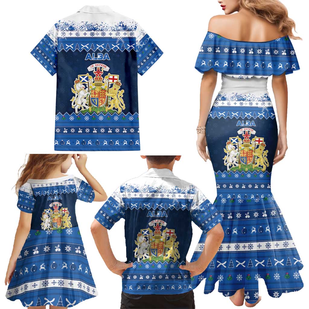 Scotland Christmas Family Matching Mermaid Dress and Hawaiian Shirt Scottish Santa Claus - Wonder Print Shop