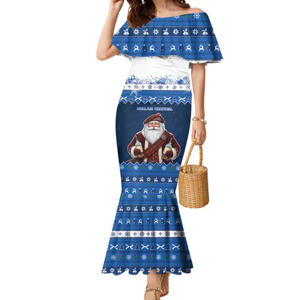 Scotland Christmas Family Matching Mermaid Dress and Hawaiian Shirt Scottish Santa Claus - Wonder Print Shop