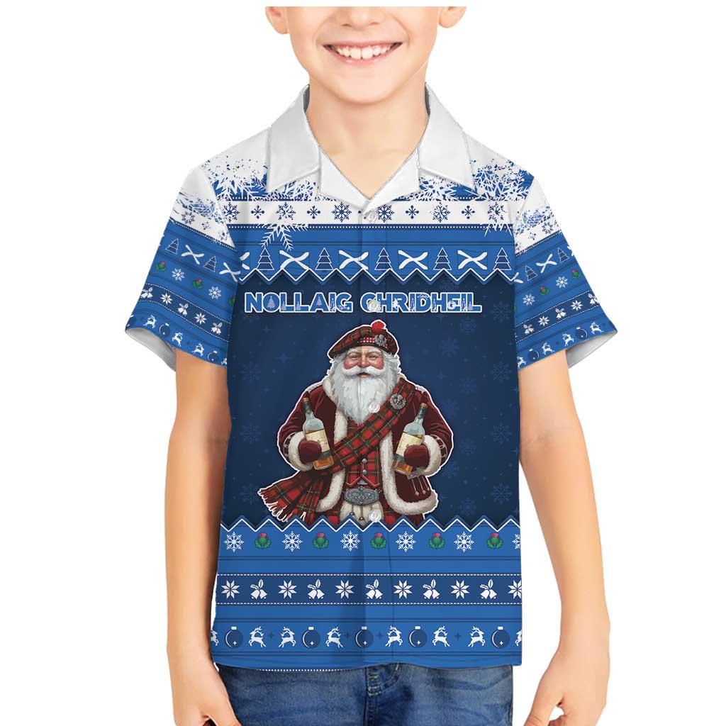 Scotland Christmas Family Matching Mermaid Dress and Hawaiian Shirt Scottish Santa Claus - Wonder Print Shop
