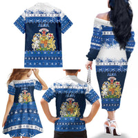 Scotland Christmas Family Matching Off The Shoulder Long Sleeve Dress and Hawaiian Shirt Scottish Santa Claus - Wonder Print Shop