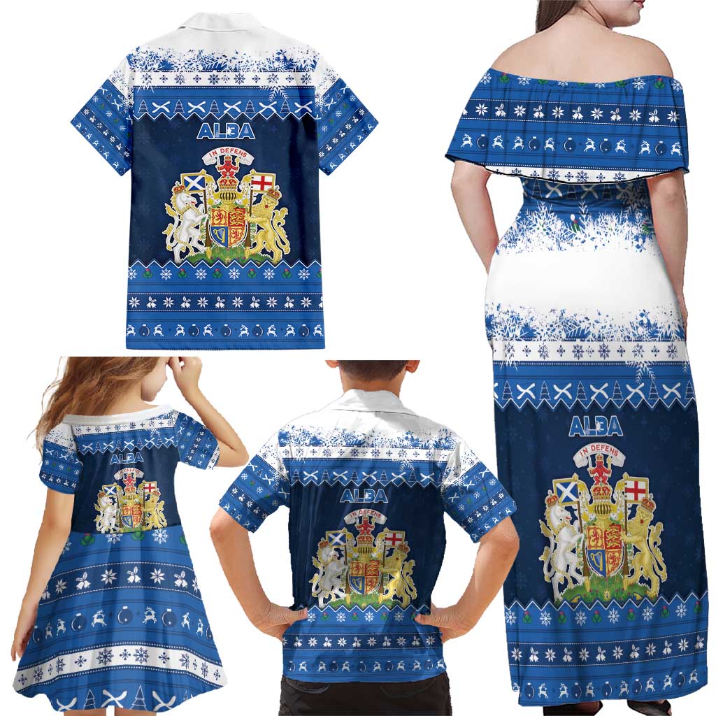 Scotland Christmas Family Matching Off Shoulder Maxi Dress and Hawaiian Shirt Scottish Santa Claus - Wonder Print Shop