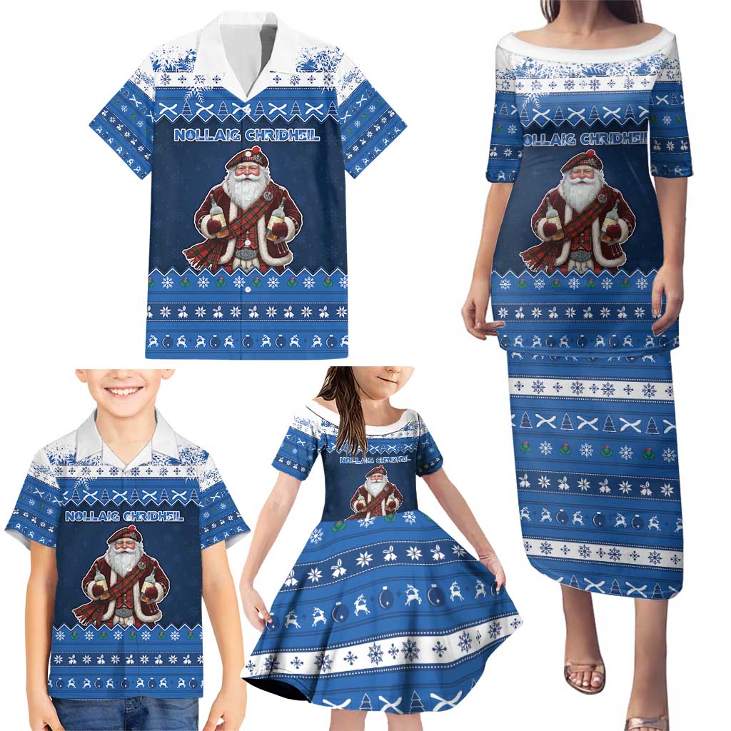 Scotland Christmas Family Matching Puletasi and Hawaiian Shirt Scottish Santa Claus - Wonder Print Shop