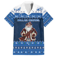 Scotland Christmas Family Matching Short Sleeve Bodycon Dress and Hawaiian Shirt Scottish Santa Claus - Wonder Print Shop