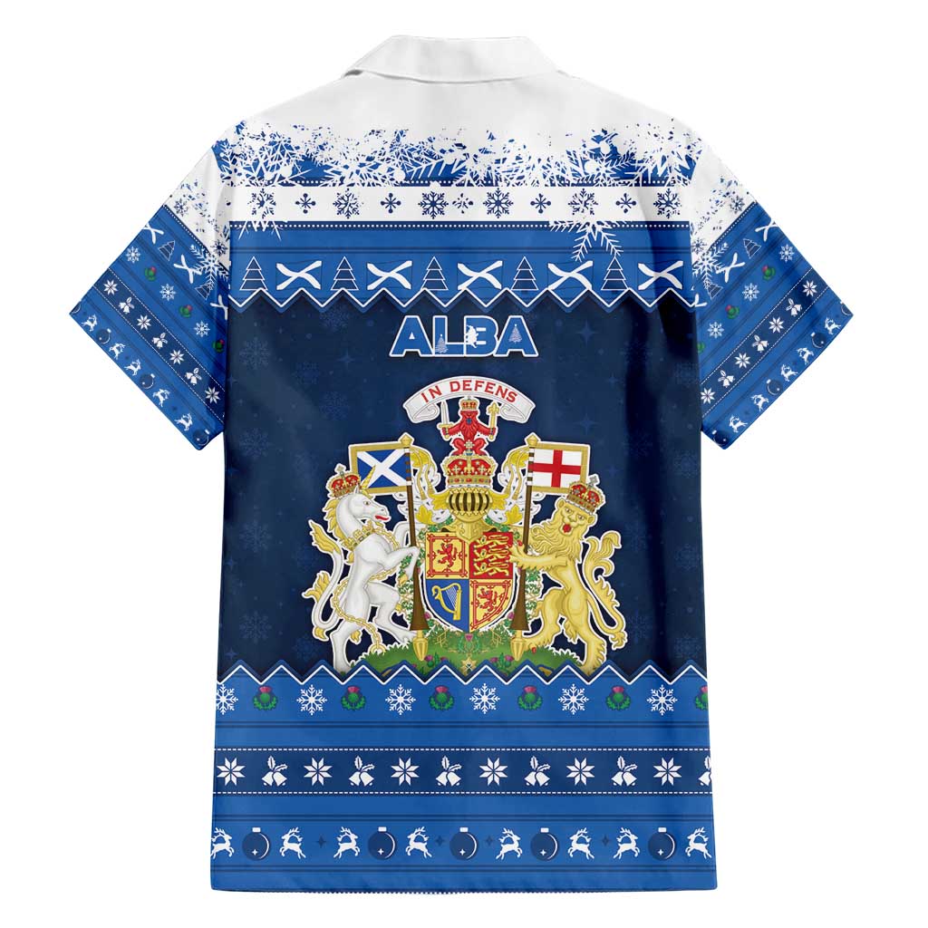 Scotland Christmas Family Matching Short Sleeve Bodycon Dress and Hawaiian Shirt Scottish Santa Claus - Wonder Print Shop