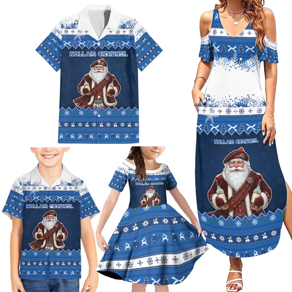 Scotland Christmas Family Matching Summer Maxi Dress and Hawaiian Shirt Scottish Santa Claus - Wonder Print Shop