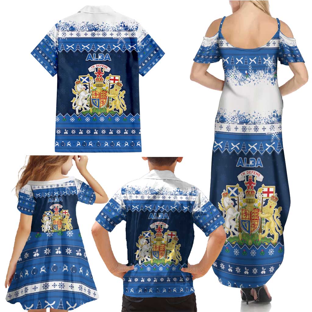 Scotland Christmas Family Matching Summer Maxi Dress and Hawaiian Shirt Scottish Santa Claus - Wonder Print Shop