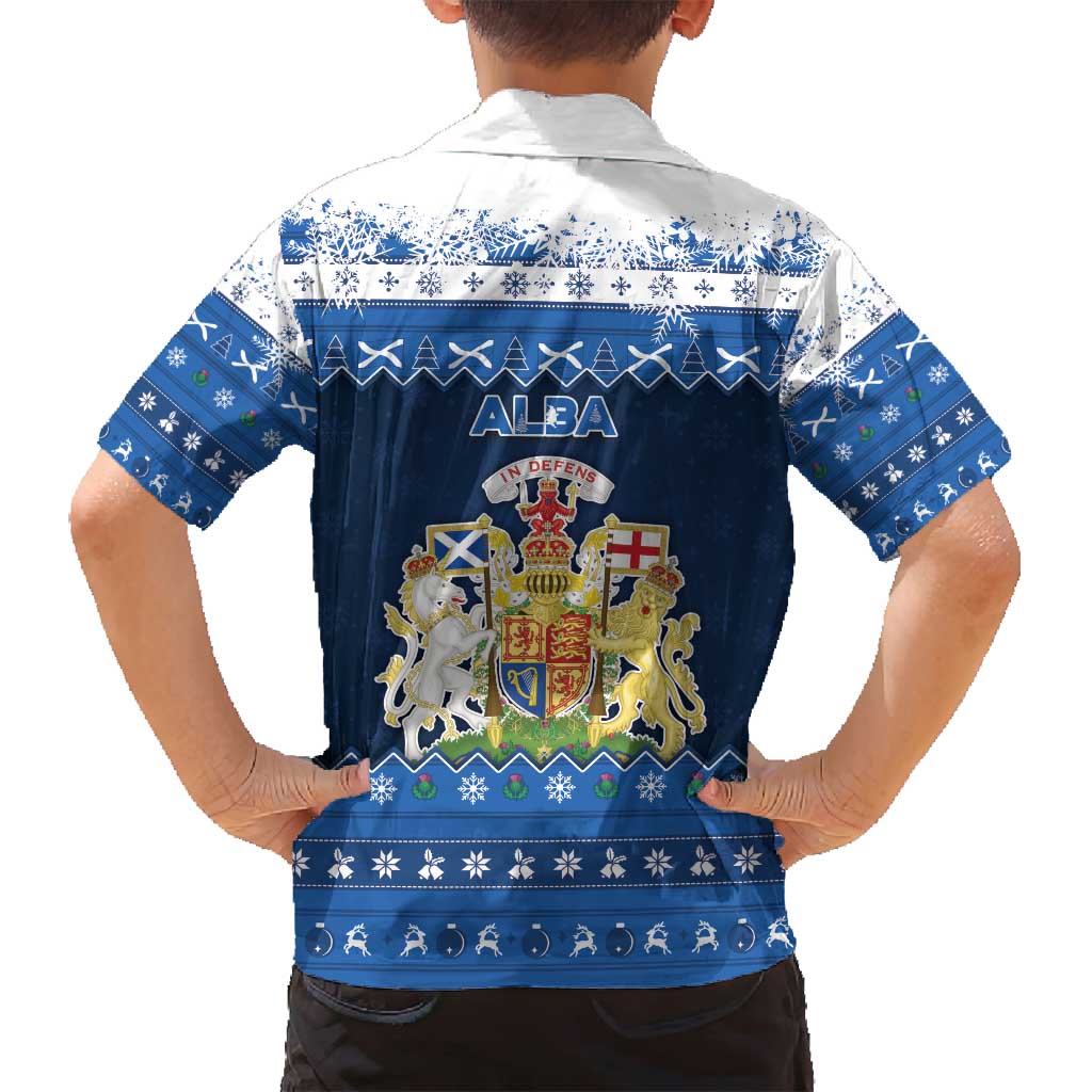 Scotland Christmas Family Matching Tank Maxi Dress and Hawaiian Shirt Scottish Santa Claus - Wonder Print Shop