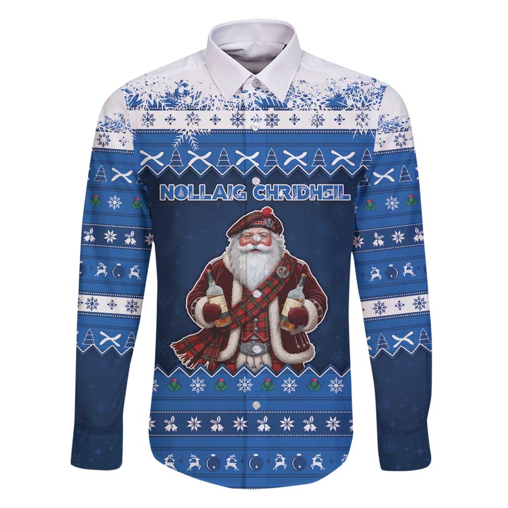 Scotland Christmas Family Matching Tank Maxi Dress and Hawaiian Shirt Scottish Santa Claus - Wonder Print Shop
