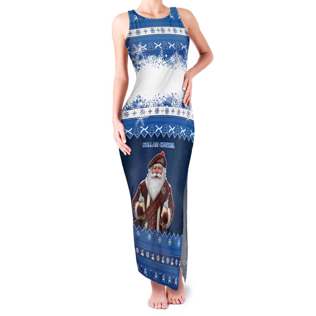 Scotland Christmas Family Matching Tank Maxi Dress and Hawaiian Shirt Scottish Santa Claus - Wonder Print Shop