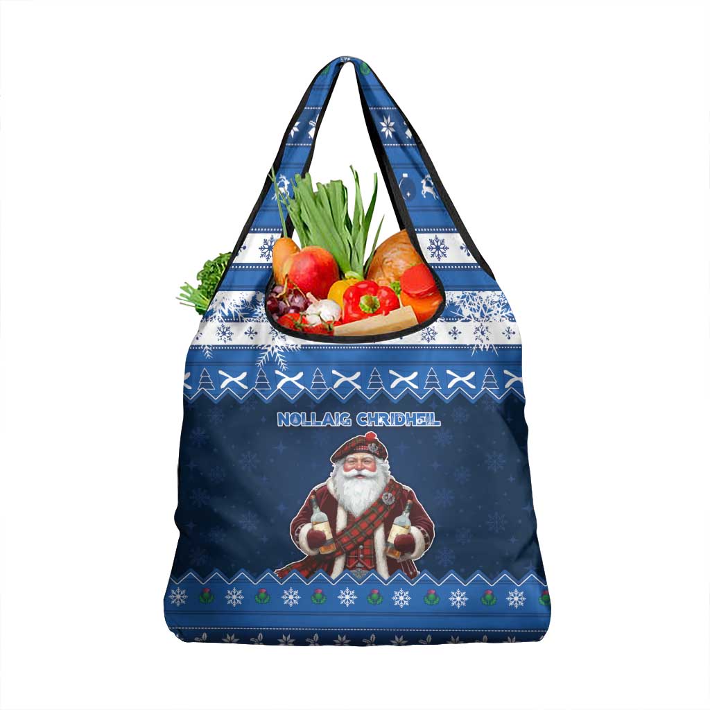 Scotland Christmas Grocery Bag Scottish Santa Claus - Wonder Print Shop