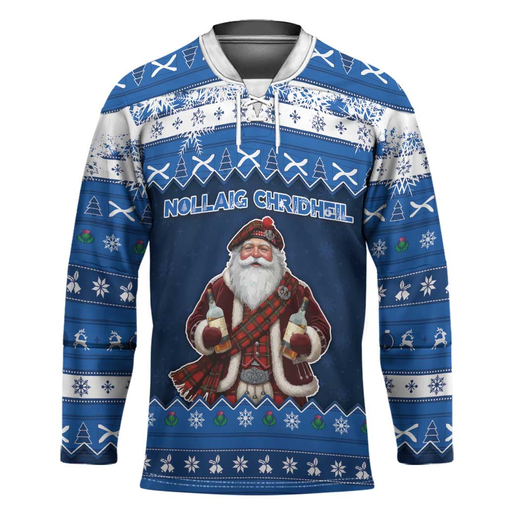 Scotland Christmas Hockey Jersey Scottish Santa Claus - Wonder Print Shop