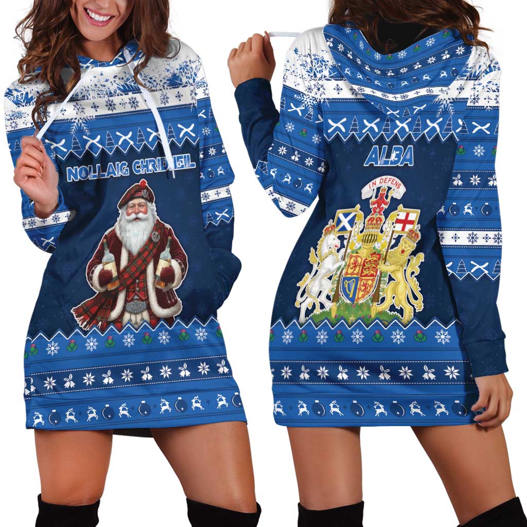 Scotland Christmas Hoodie Dress Scottish Santa Claus - Wonder Print Shop