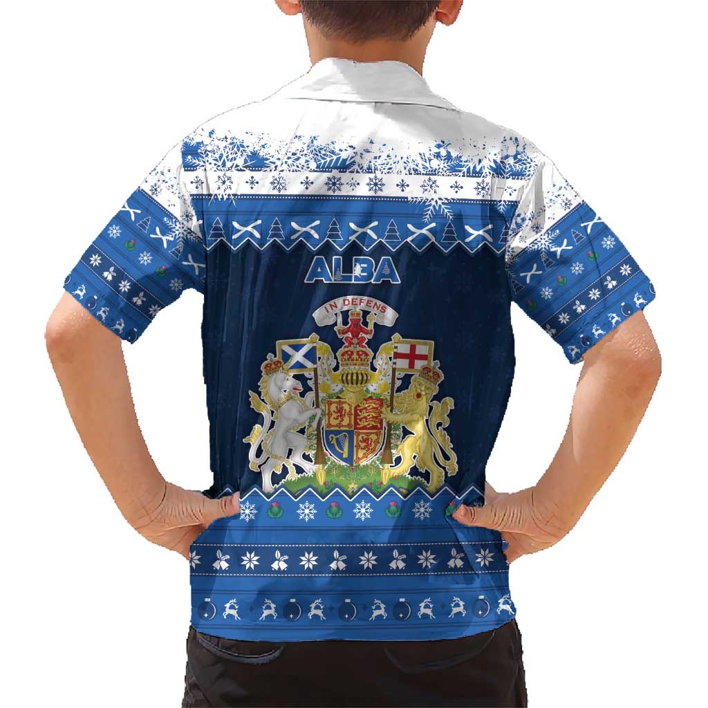 Scotland Christmas Kid Hawaiian Shirt Scottish Santa Claus - Wonder Print Shop