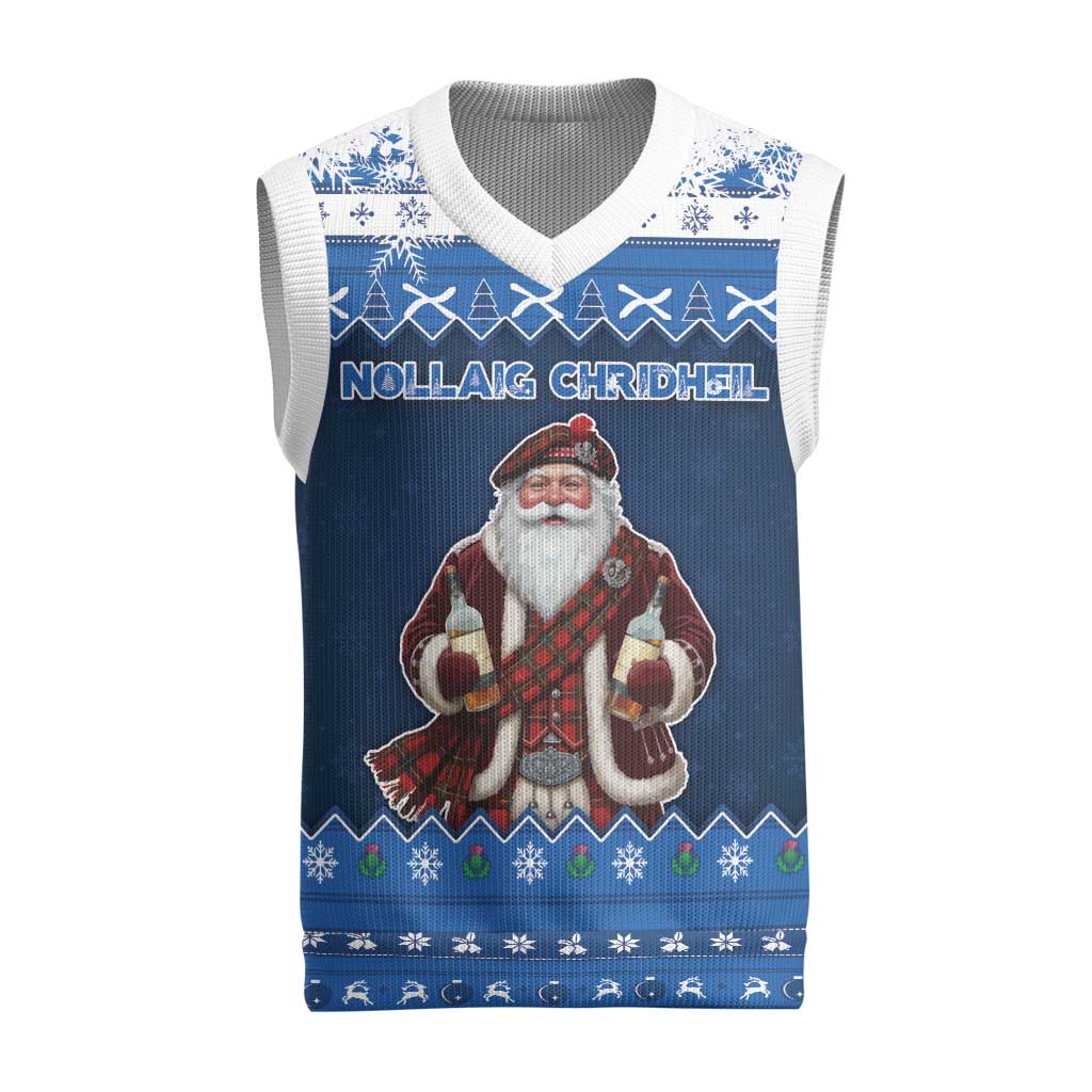 Scotland Christmas Knitted V-Neck Vest Scottish Santa Claus - Wonder Print Shop