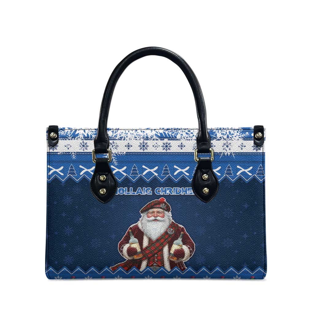 Scotland Christmas Leather Bag Scottish Santa Claus - Wonder Print Shop