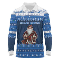 Scotland Christmas Long Sleeve Polo Shirt Scottish Santa Claus - Wonder Print Shop