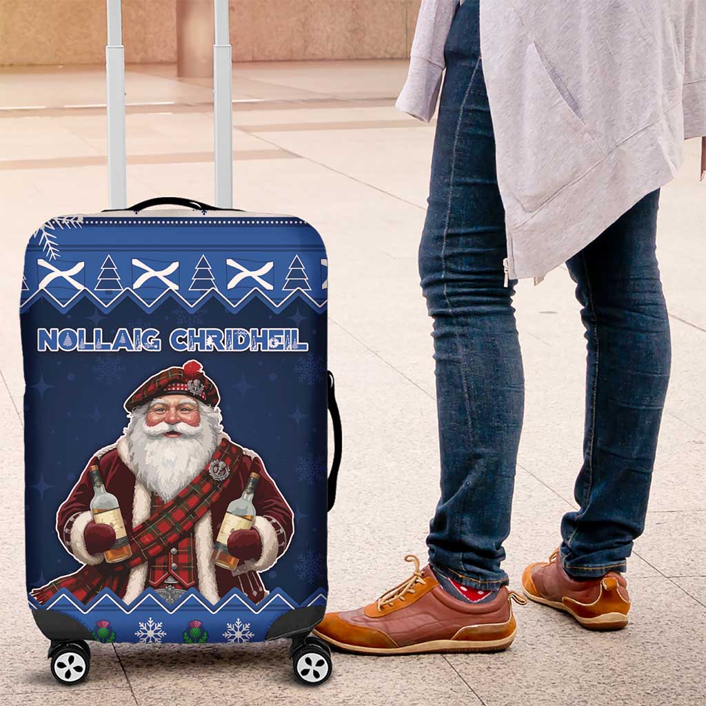 Scotland Christmas Luggage Cover Scottish Santa Claus - Wonder Print Shop