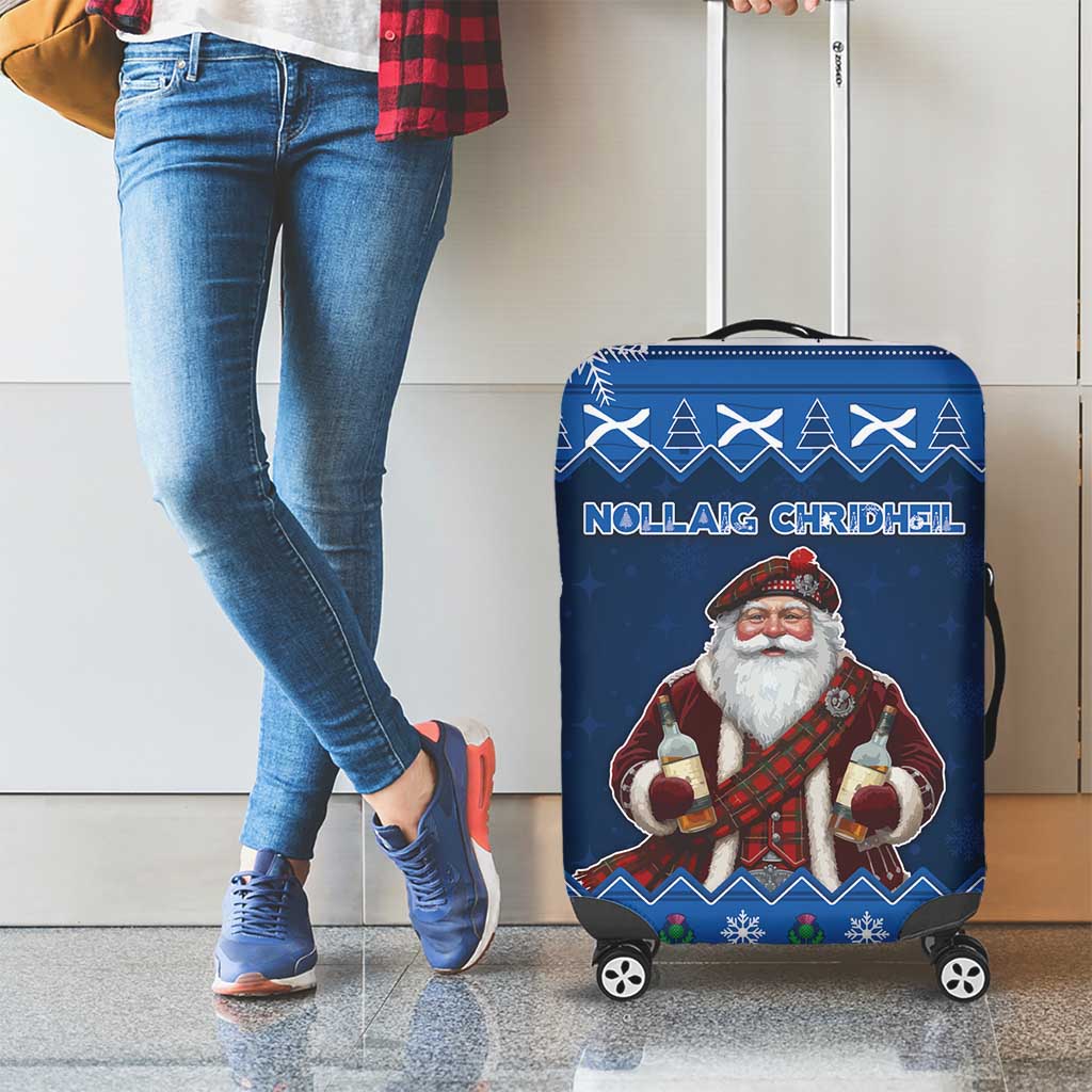 Scotland Christmas Luggage Cover Scottish Santa Claus - Wonder Print Shop
