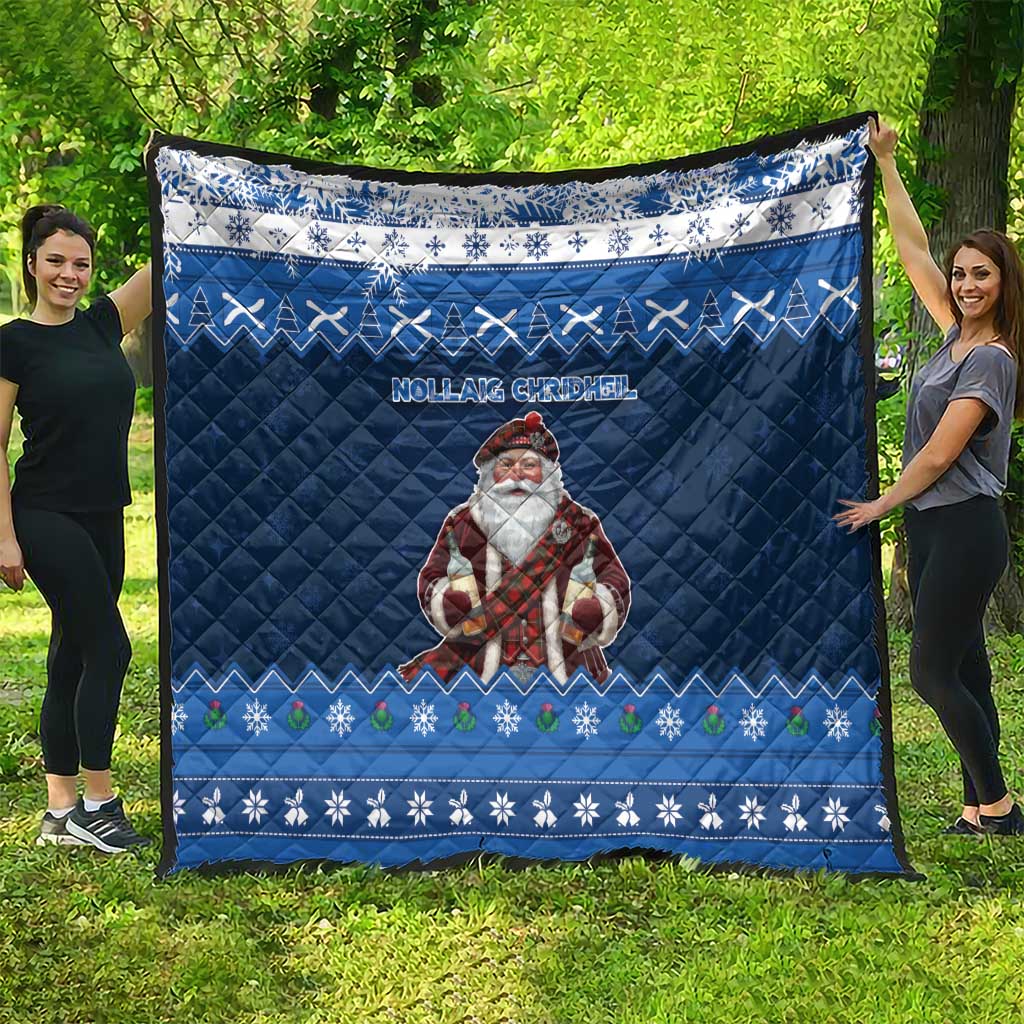 Scotland Christmas Quilt Scottish Santa Claus - Wonder Print Shop