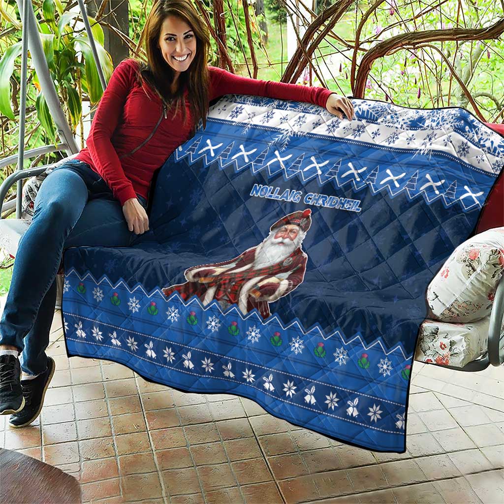 Scotland Christmas Quilt Scottish Santa Claus - Wonder Print Shop