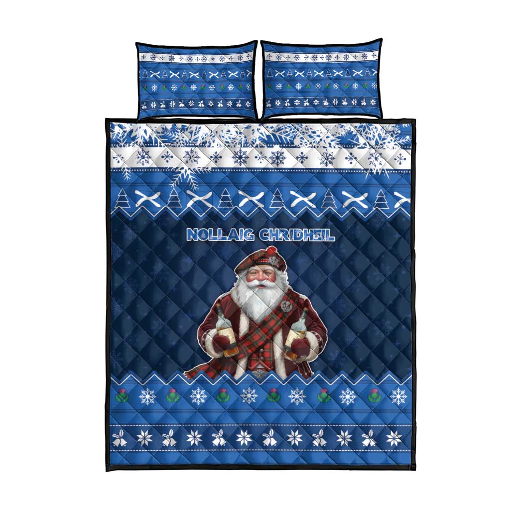 Scotland Christmas Quilt Bed Set Scottish Santa Claus - Wonder Print Shop