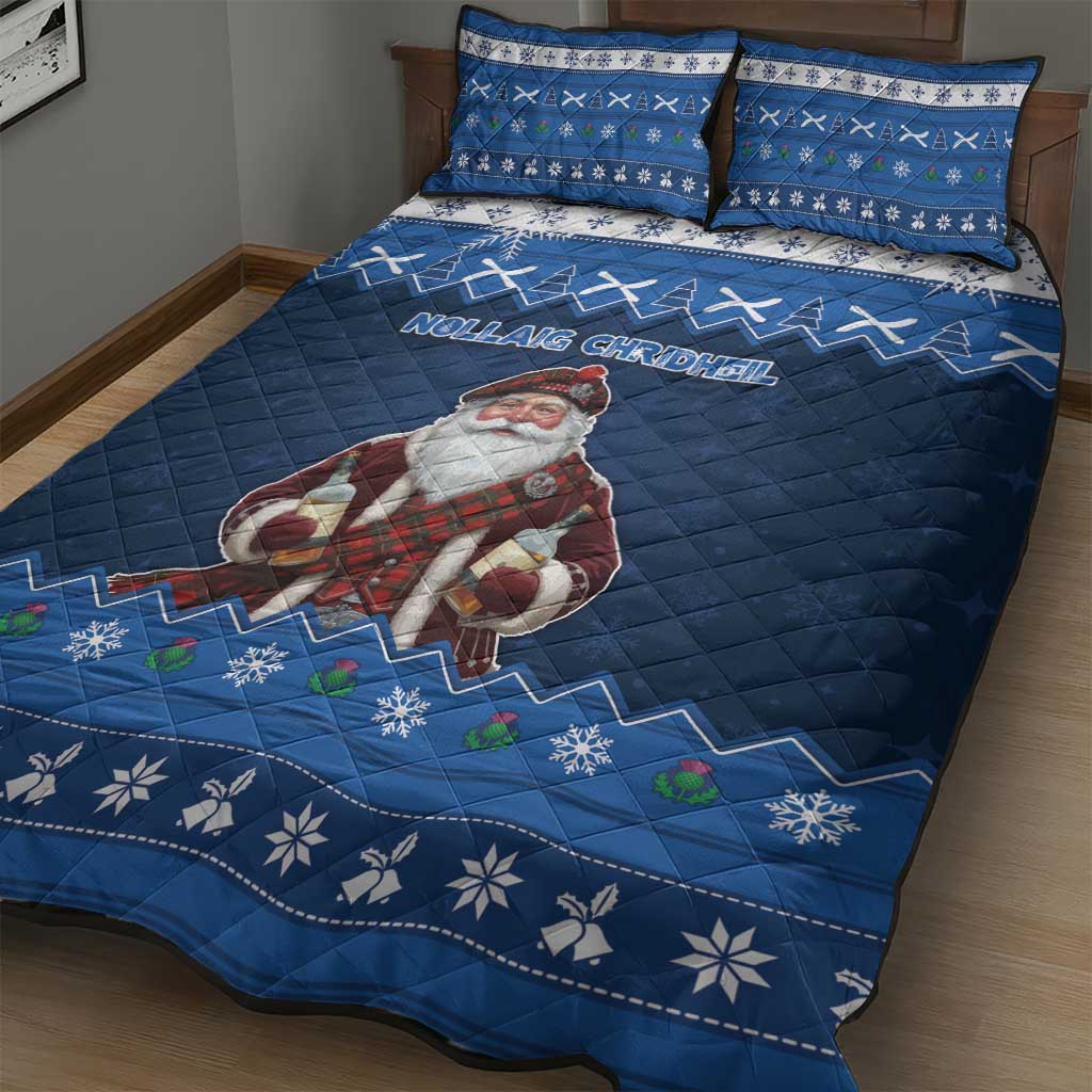 Scotland Christmas Quilt Bed Set Scottish Santa Claus - Wonder Print Shop